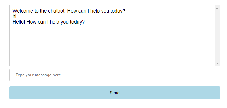 a simple chatbot application using html css and js
