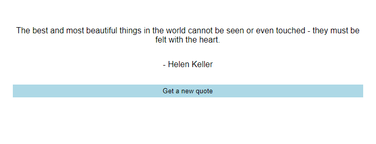 a simple random-quote application using html css and js